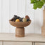 Natural Handcarved Mango Wood Bowl with Raised Base
