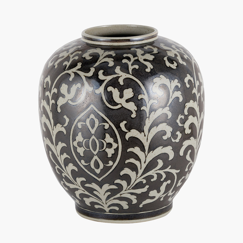 Florentine Grey and White Ceramic Vase