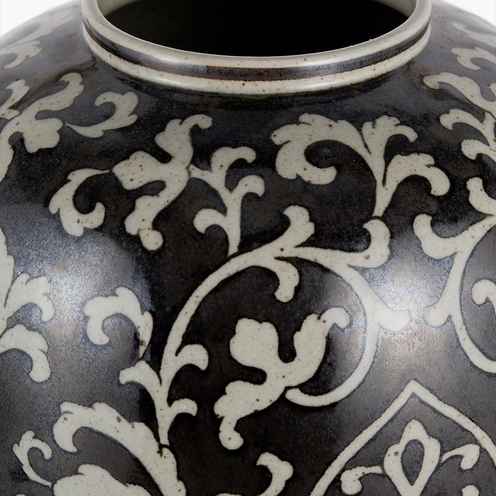 Florentine Grey and White Ceramic Vase