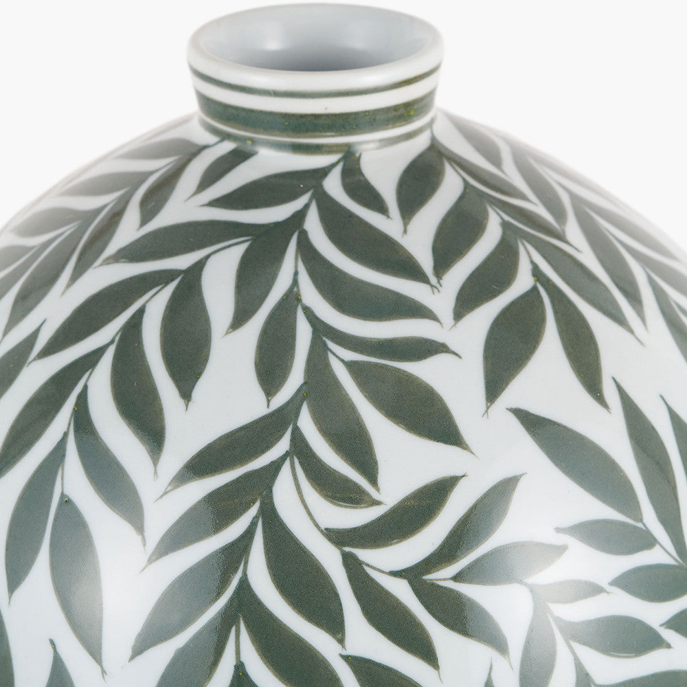 Laurel Olive Leaf Ceramic Vase