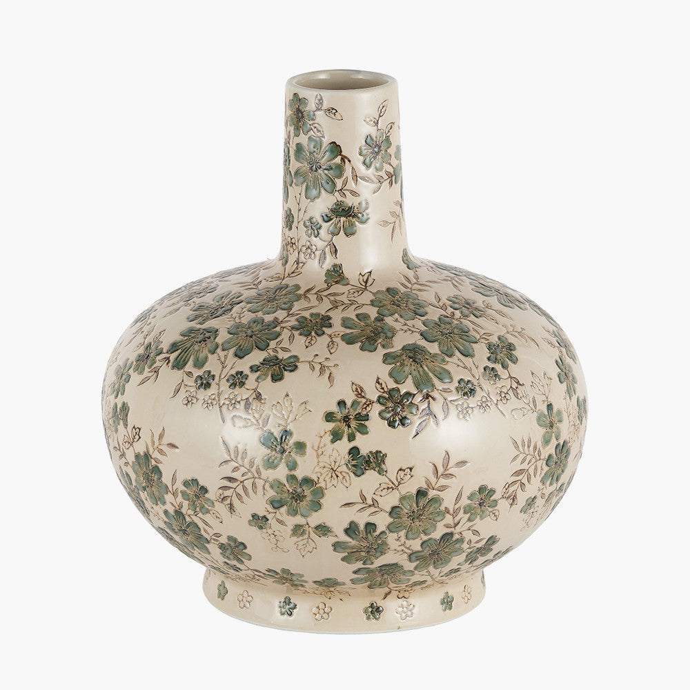 Maeve Grey Floral Ceramic Vase