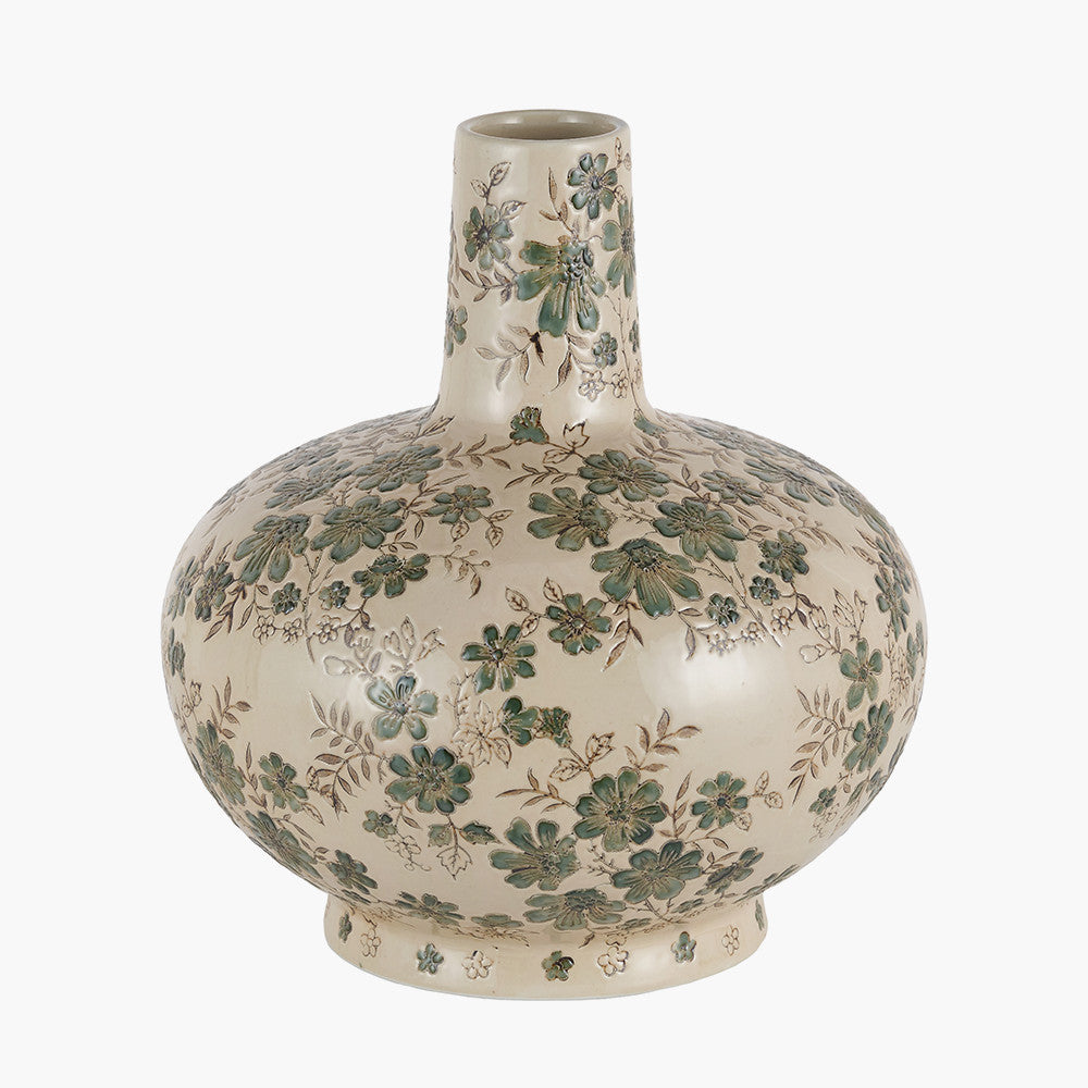 Maeve Grey Floral Ceramic Vase