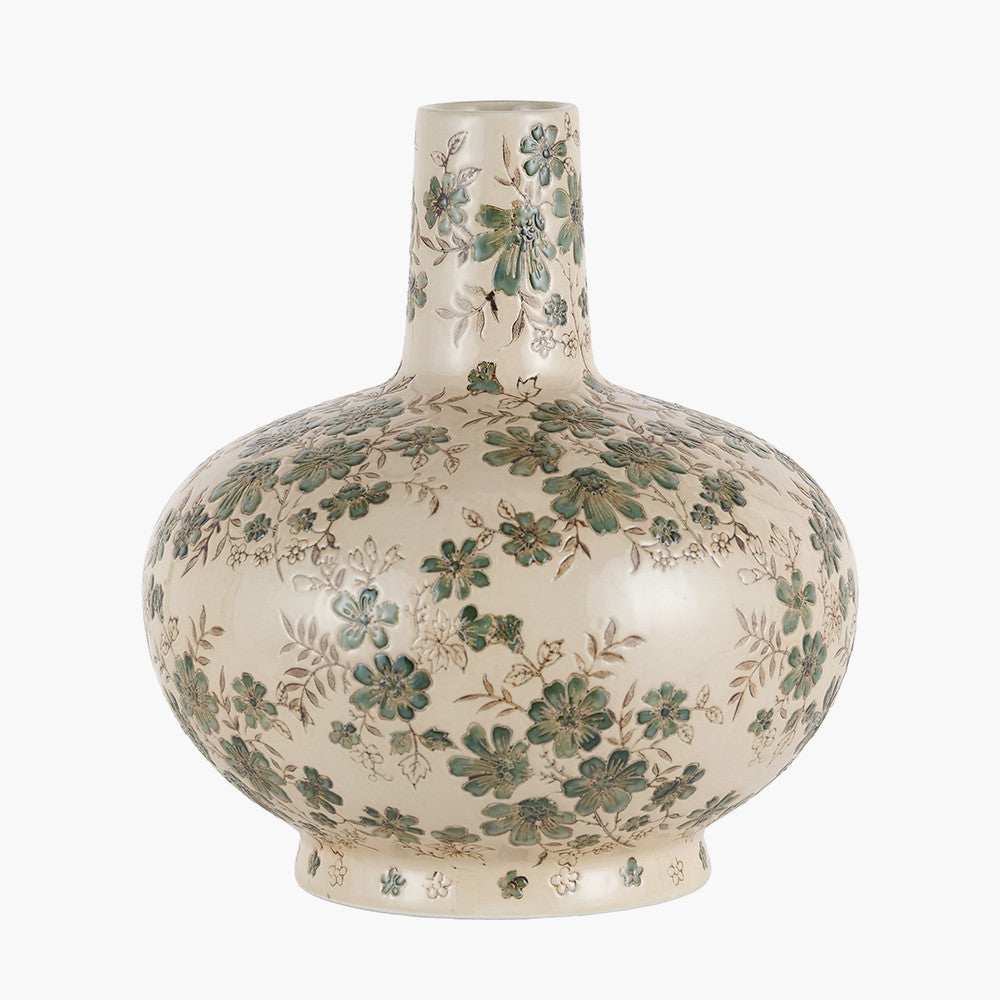 Maeve Grey Floral Ceramic Vase