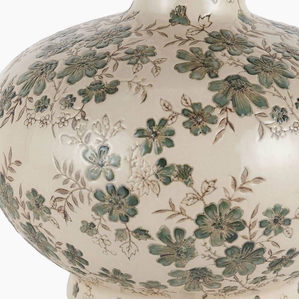 Maeve Grey Floral Ceramic Vase