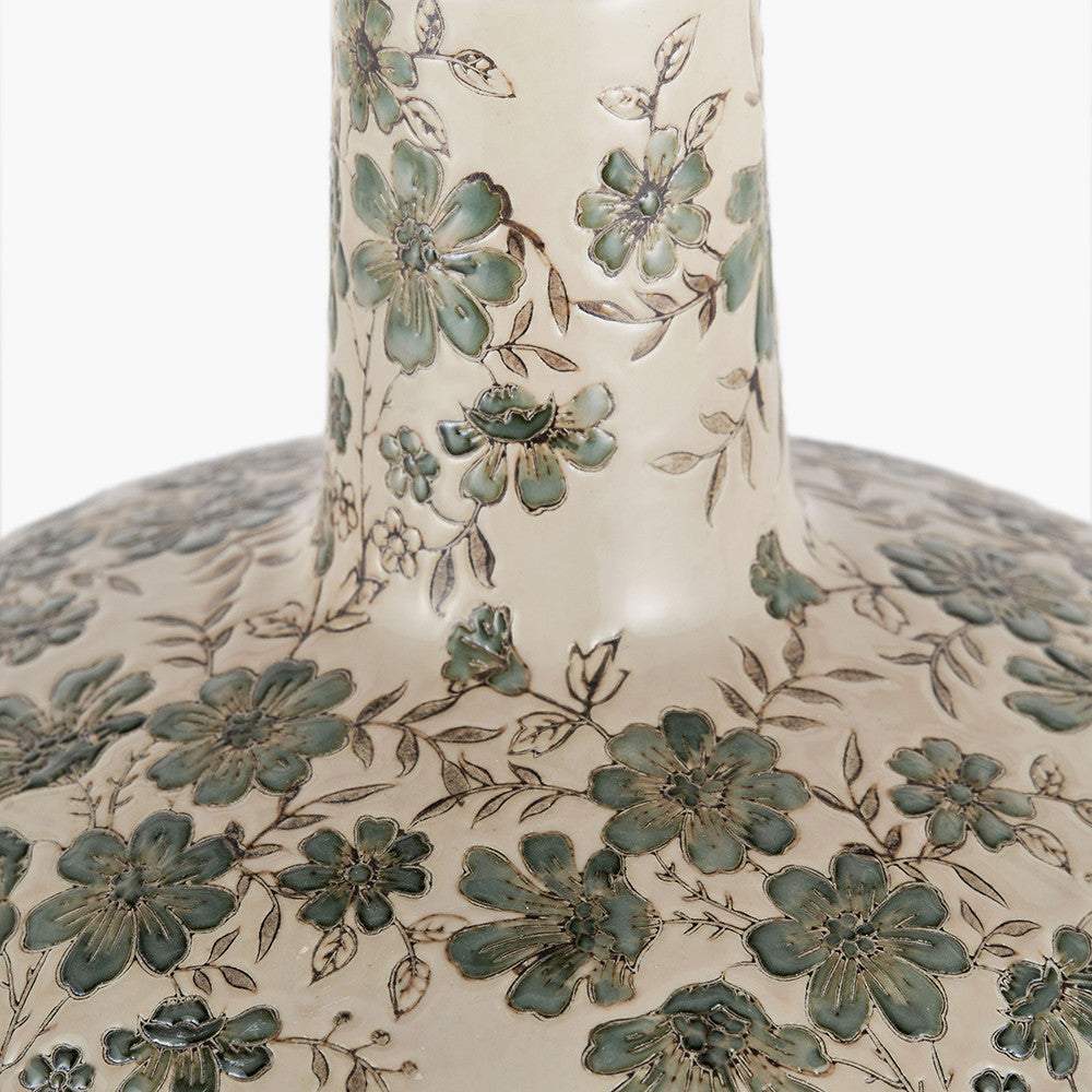 Maeve Grey Floral Ceramic Vase