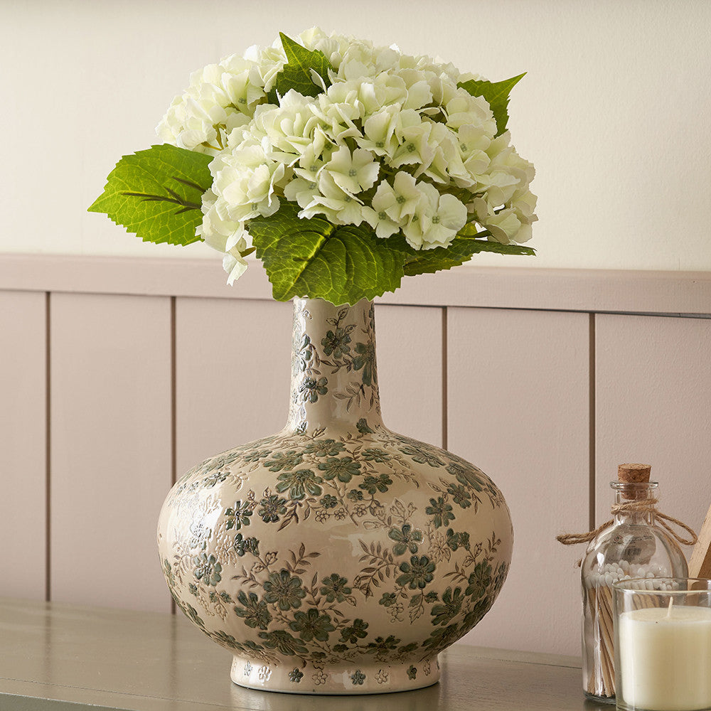 Maeve Grey Floral Ceramic Vase