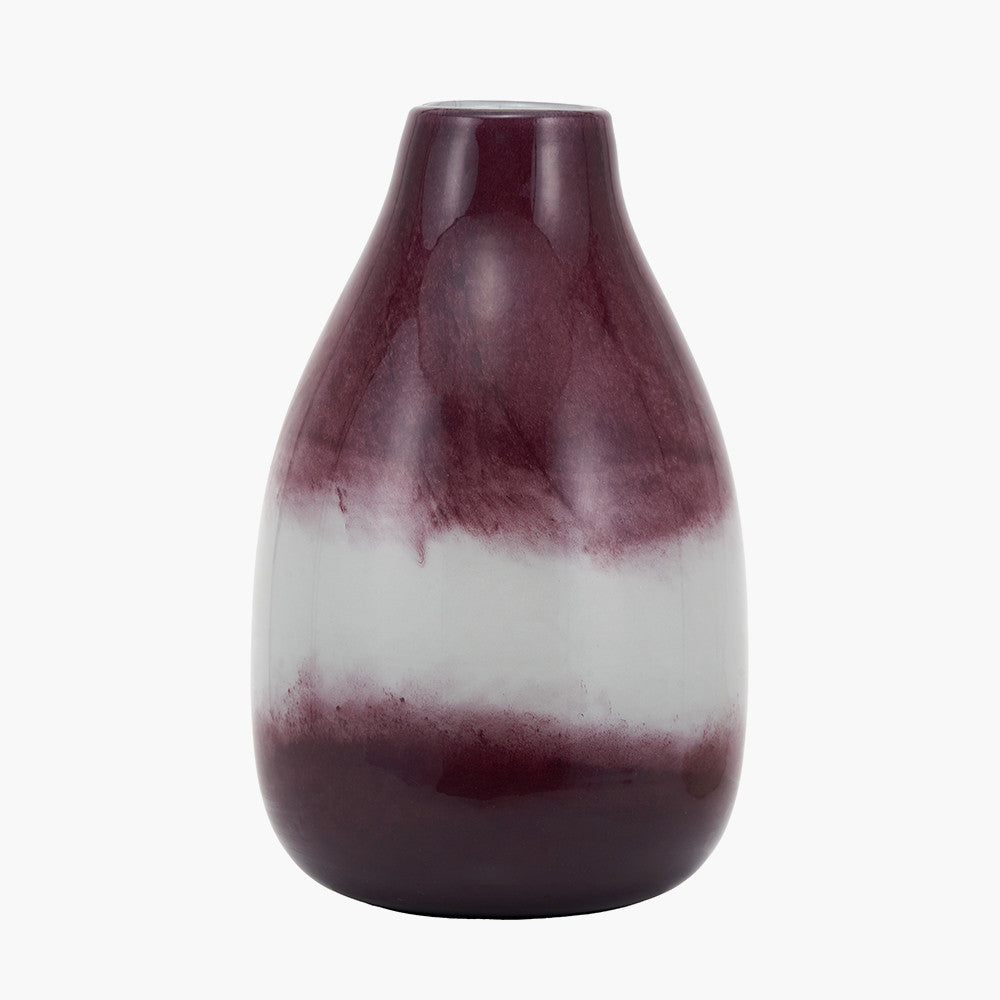 Juno Deep Plum Ombre Glass Vase