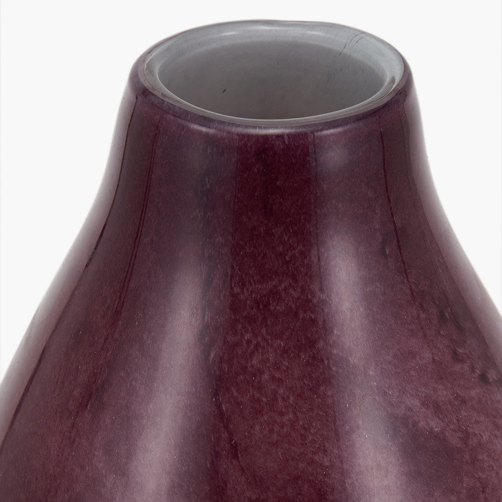Juno Deep Plum Ombre Glass Vase