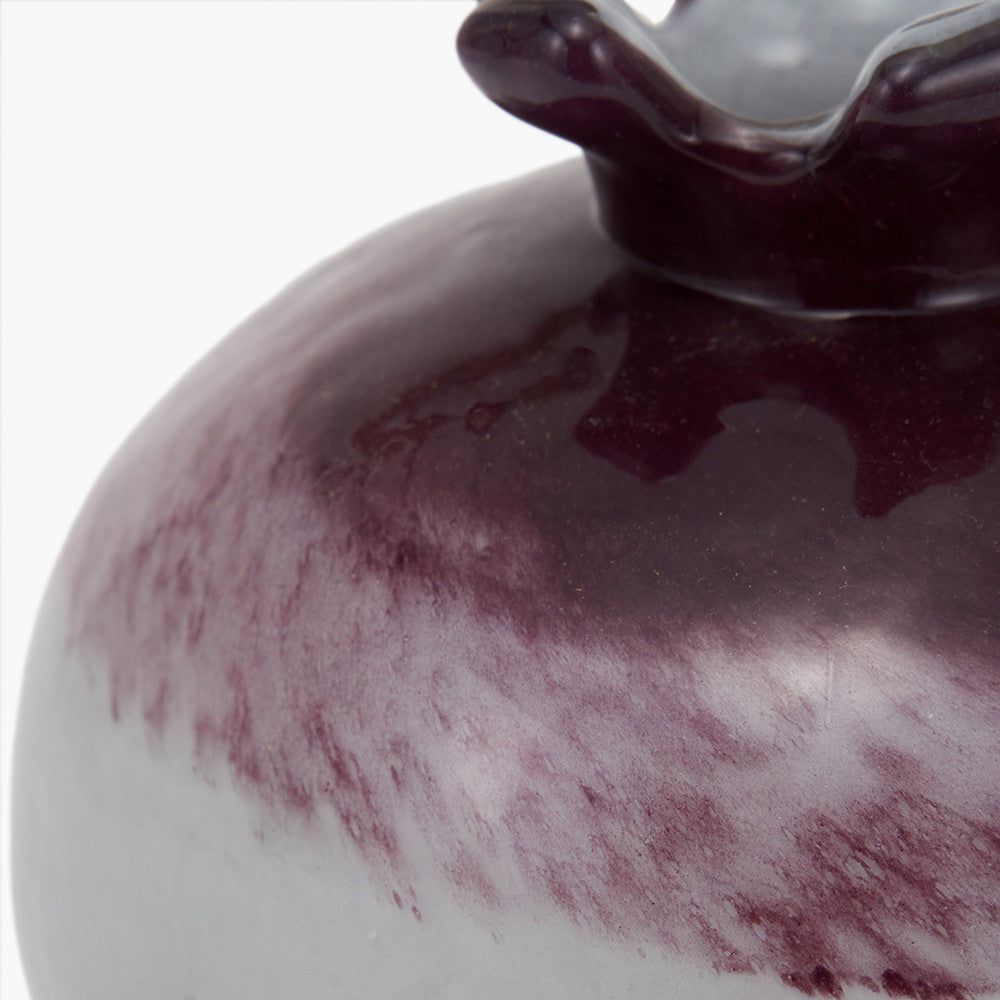 Juno Deep Plum Ombre Glass Bud Vase