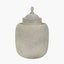 Raj Stone Grey Hammered Metal Urn Vase with Lid