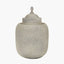 Raj Stone Grey Hammered Metal Urn Vase with Lid