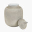 Raj Stone Grey Hammered Metal Urn Vase with Lid