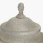 Raj Stone Grey Hammered Metal Urn Vase with Lid