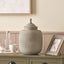 Raj Stone Grey Hammered Metal Urn Vase with Lid