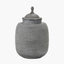Raj Charcoal Grey Hammered Metal Urn Vase with Lid