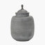 Raj Charcoal Grey Hammered Metal Urn Vase with Lid