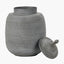 Raj Charcoal Grey Hammered Metal Urn Vase with Lid