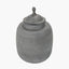 Raj Charcoal Grey Hammered Metal Urn Vase with Lid
