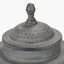 Raj Charcoal Grey Hammered Metal Urn Vase with Lid