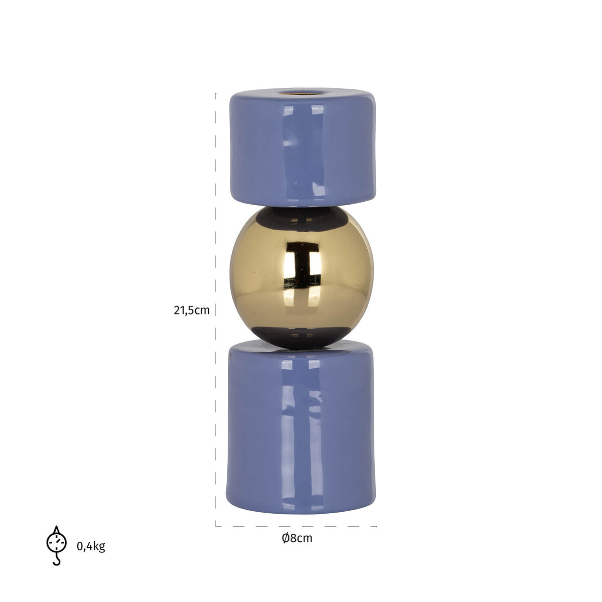 Candle holder Febe purple