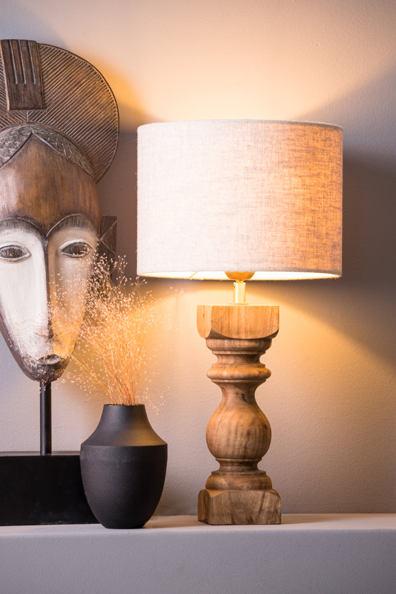 Lamp base 9x9x36 cm CUMANI wood dark brown