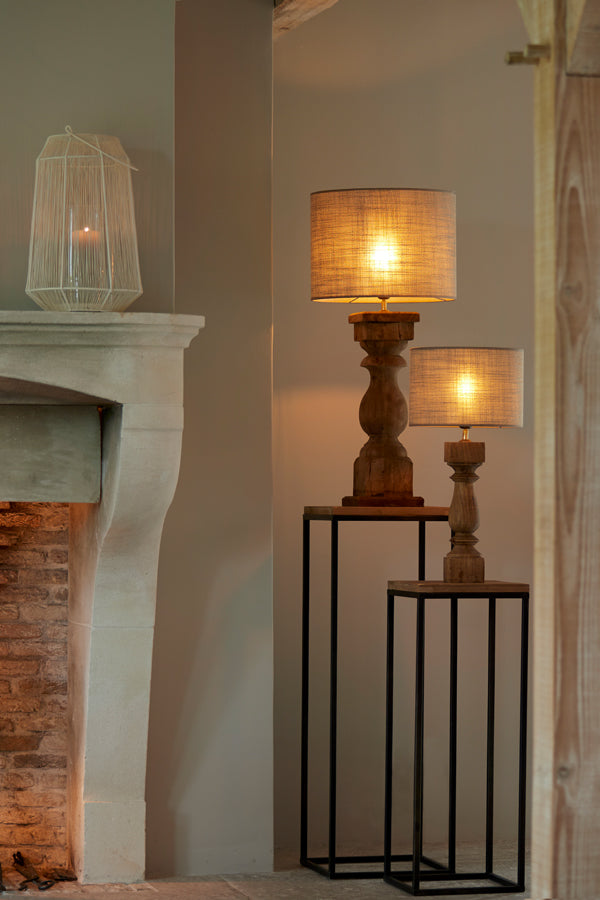 Lamp base 10x10x47 cm CUMANI wood weather barn