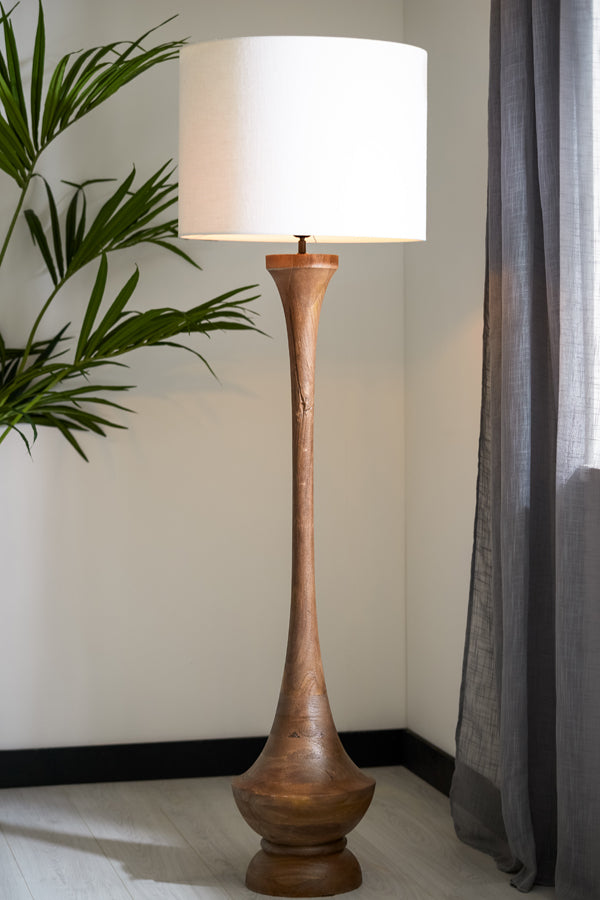Floor lamp 30x130 cm NICOLO wood matt brown