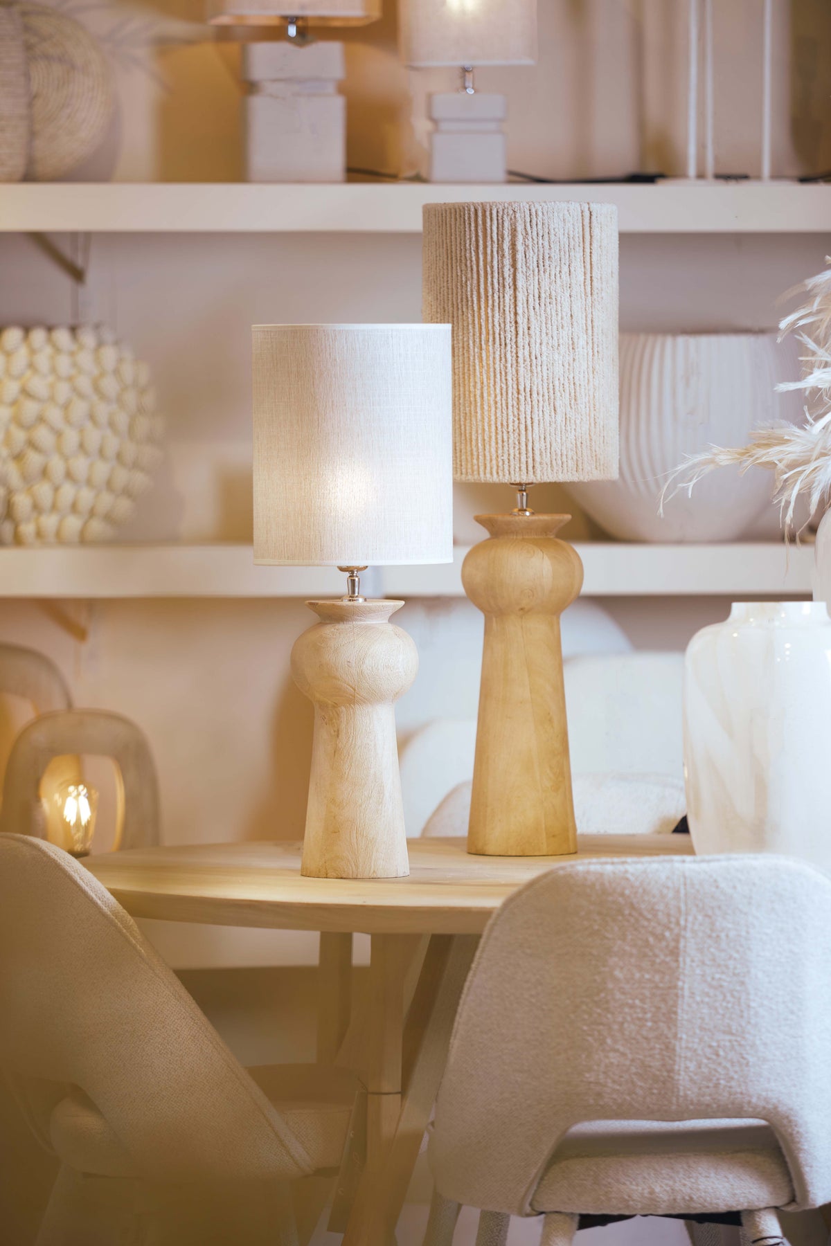 Lamp base 19x45 cm BAGLIO wood matt natural