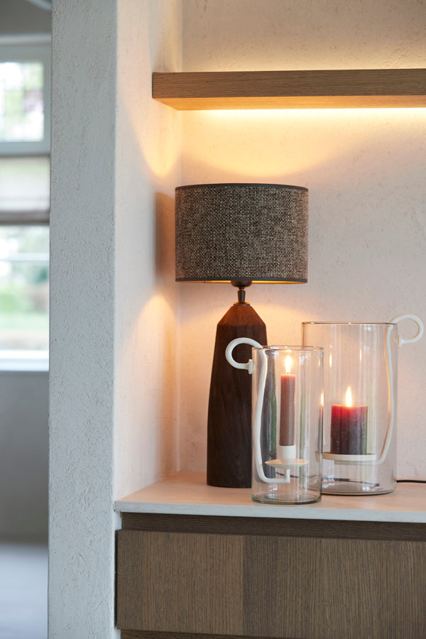 Lamp base 15x35 cm TRAPANI wood matt dark brown