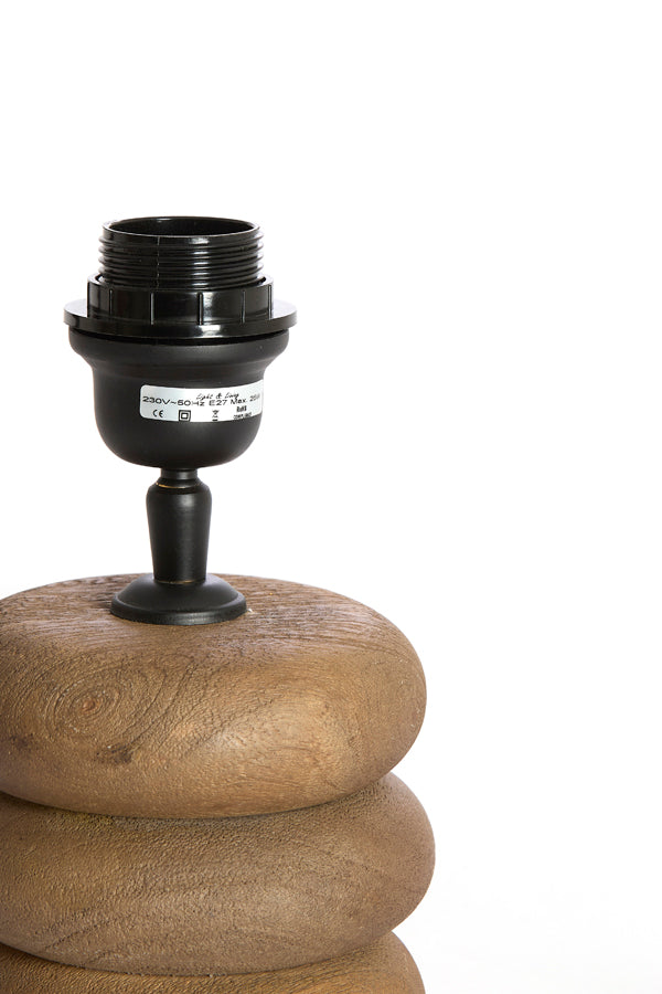 Lamp base 12x12 cm BUDONGO wood grey-dark brown
