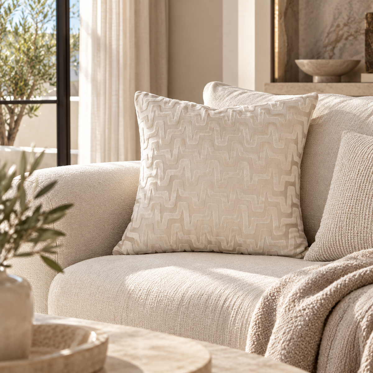 Malini Summit Ivory Cushion