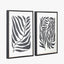 S/2 Black Leaf Print Canvases with Black Frames