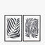S/2 Black Leaf Print Canvases with Black Frames