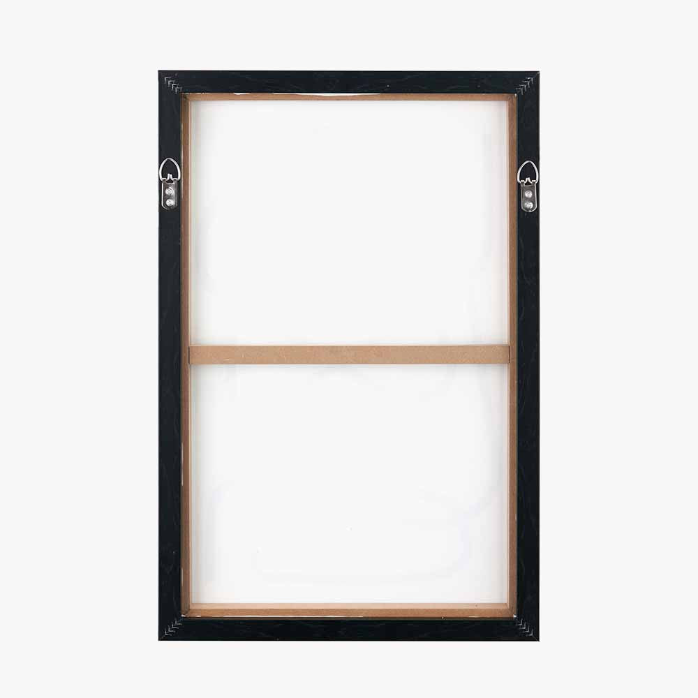 S/2 Black Squiggle Print Canvases with Black Frames