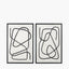 S/2 Black Squiggle Print Canvases with Black Frames