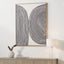 Black and Cream Abstract Canvas with Natural Frame