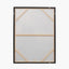 Gold and Blue Tone Abstract Canvas with Black Frame