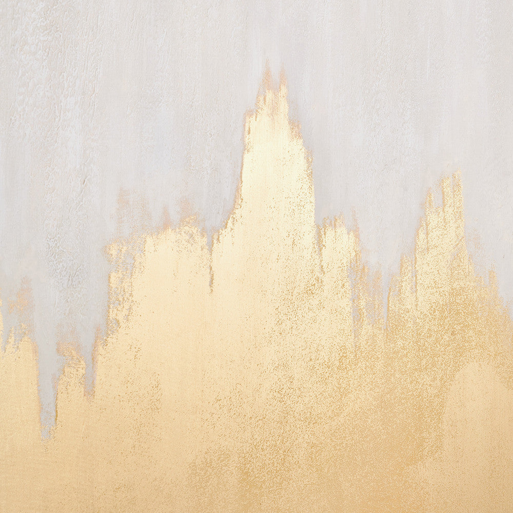 White and Gold Abstract  Frameless Canvas