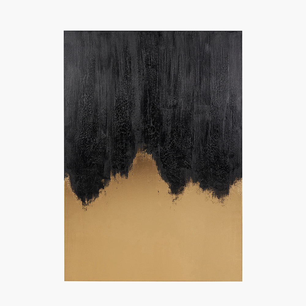 Black and Gold Abstract  Frameless Canvas