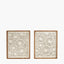 S/2 Cut Out Pattern Natural Paper Design Wall Art with Natural Frames
