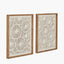 S/2 Cut Out Pattern Natural Paper Design Wall Art with Natural Frames