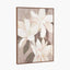 White and Natural Floral Canvas with Oak Effect Frame