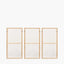 S/3 Natural and White Landscape Canvases with Natural Frames