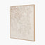 White and Natural Floral Square Canvas with Natural Frame