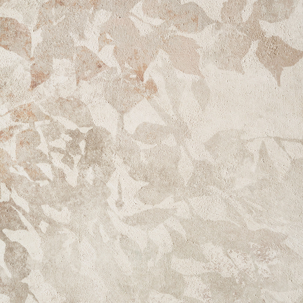 White and Natural Floral Square Canvas with Natural Frame