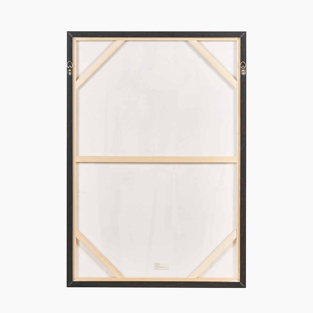 Monochrome Abstract People Canvas with Black Frame