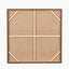 Green and Natural Abstract Square Hessian Canvas with Oak Effect Frame