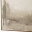 Green and Natural Abstract Square Hessian Canvas with Oak Effect Frame