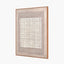 Brown and Natural Grid Design Canvas with Oak Effect Frame