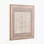 Brown and Natural Grid Design Canvas with Oak Effect Frame